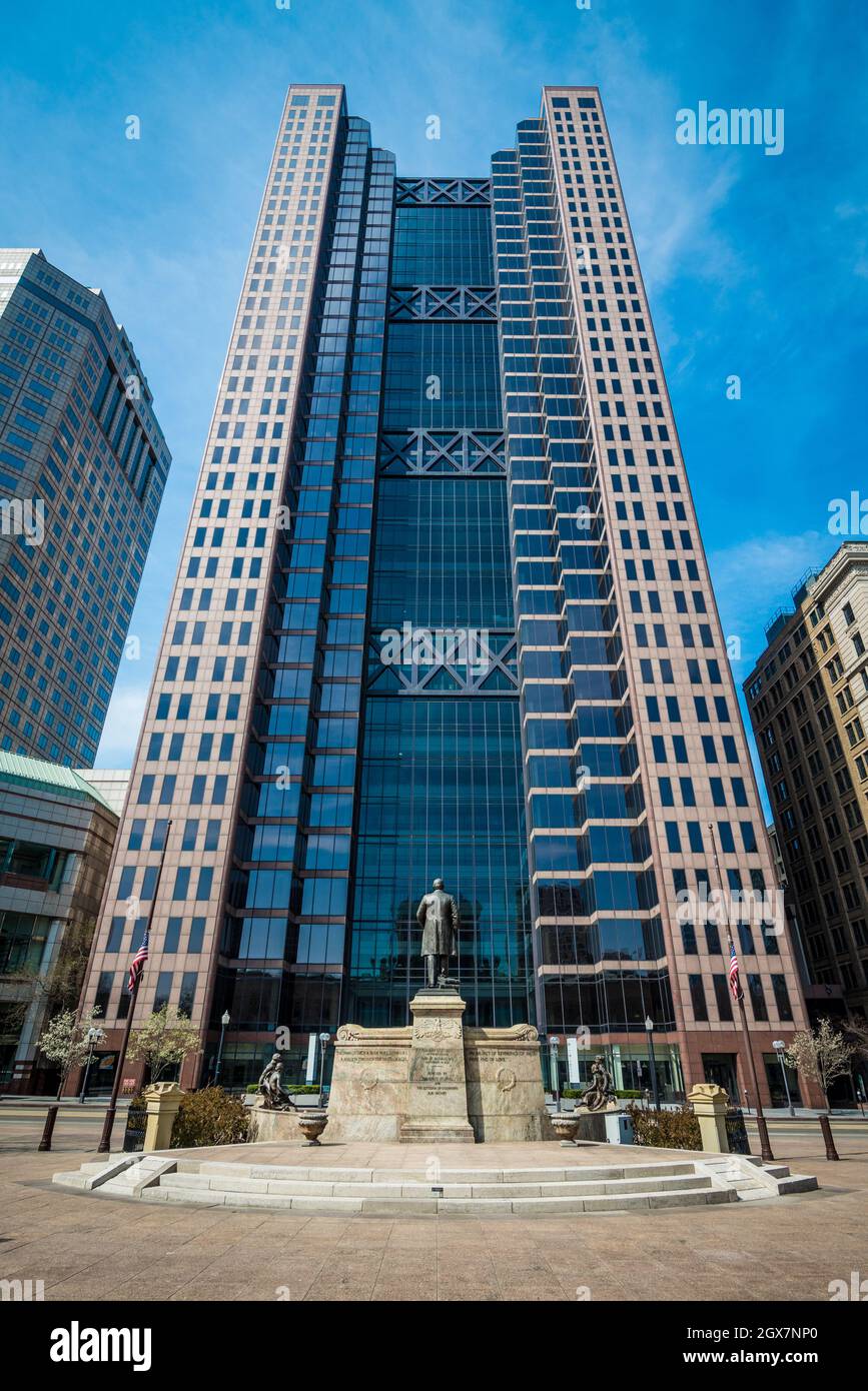 Huntington Center Skyscraper William McKinley Monument Ohio Stock