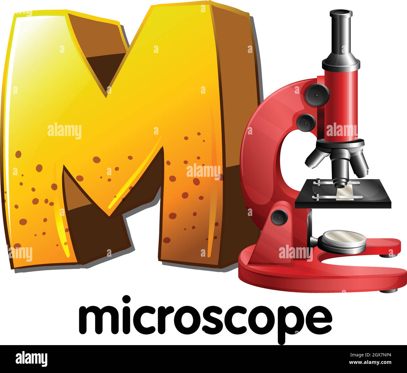 A letter M for microscope Stock Vector