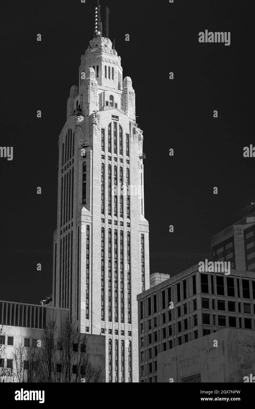 LeVeque Tower - Columbus Skyline - Ohio Stock Photo