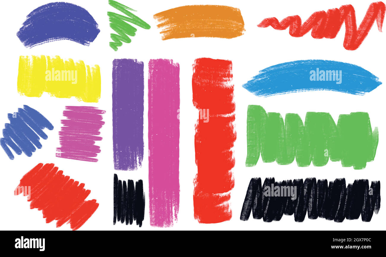 Different brush strokes in many colors Stock Vector Image & Art Alamy