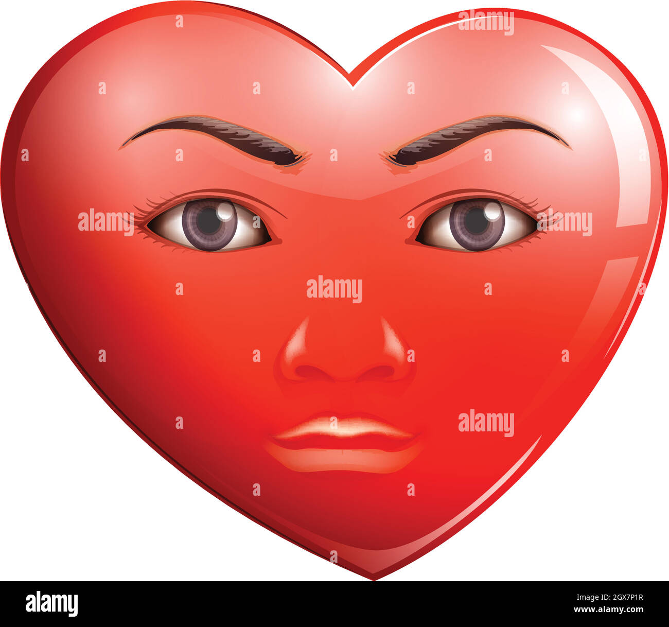 A heart with a face Stock Vector