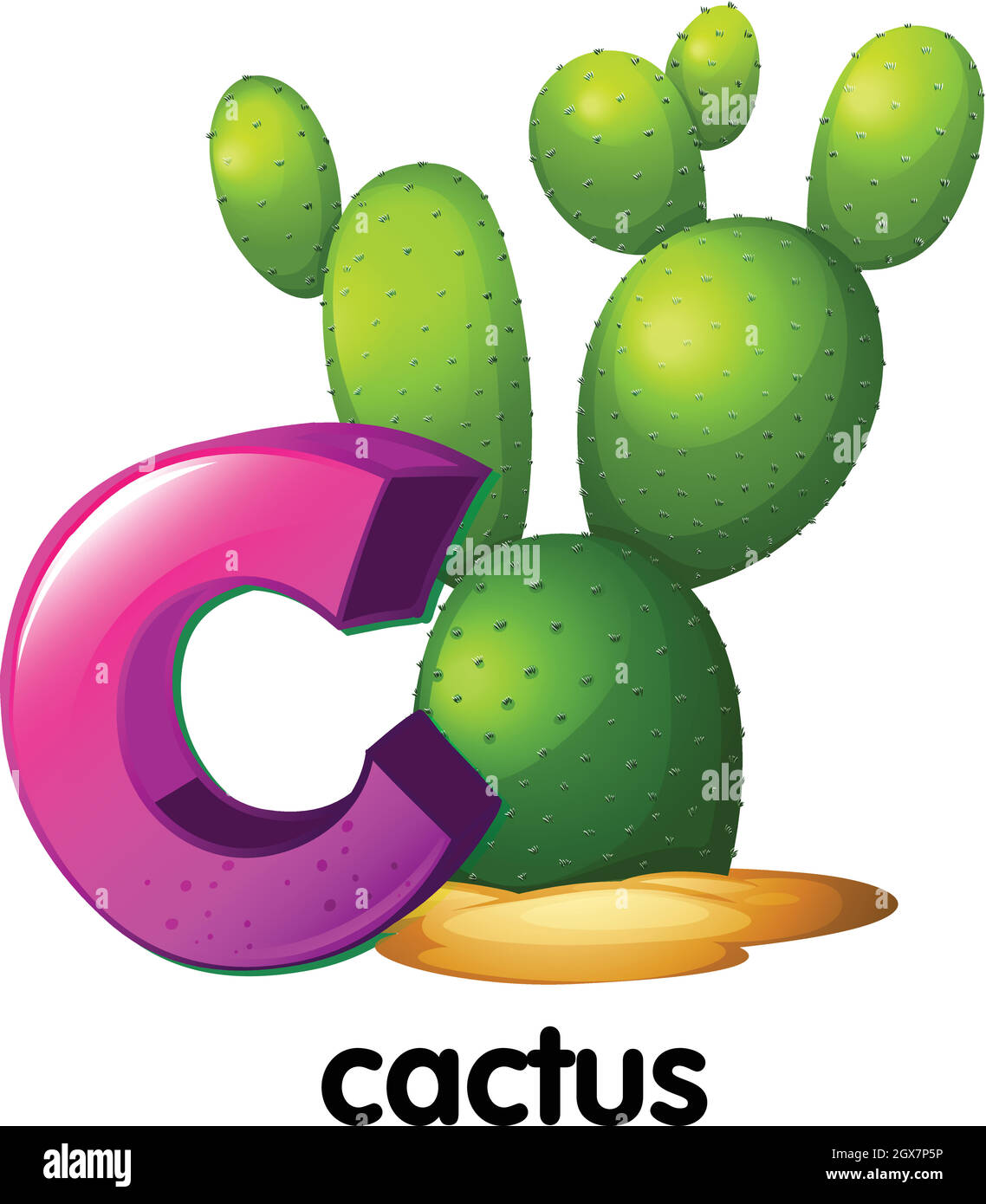 A letter C for cactus Stock Vector