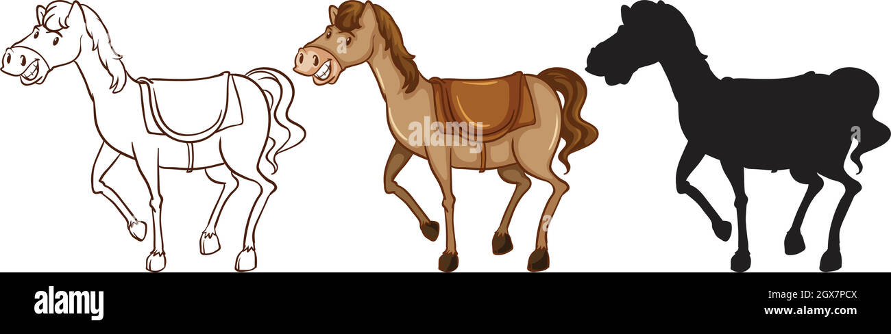 Three horses Stock Vector