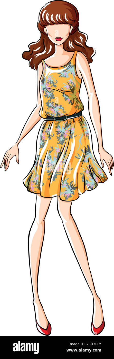 Female fashion model wearing dress Stock Vector Images - Alamy