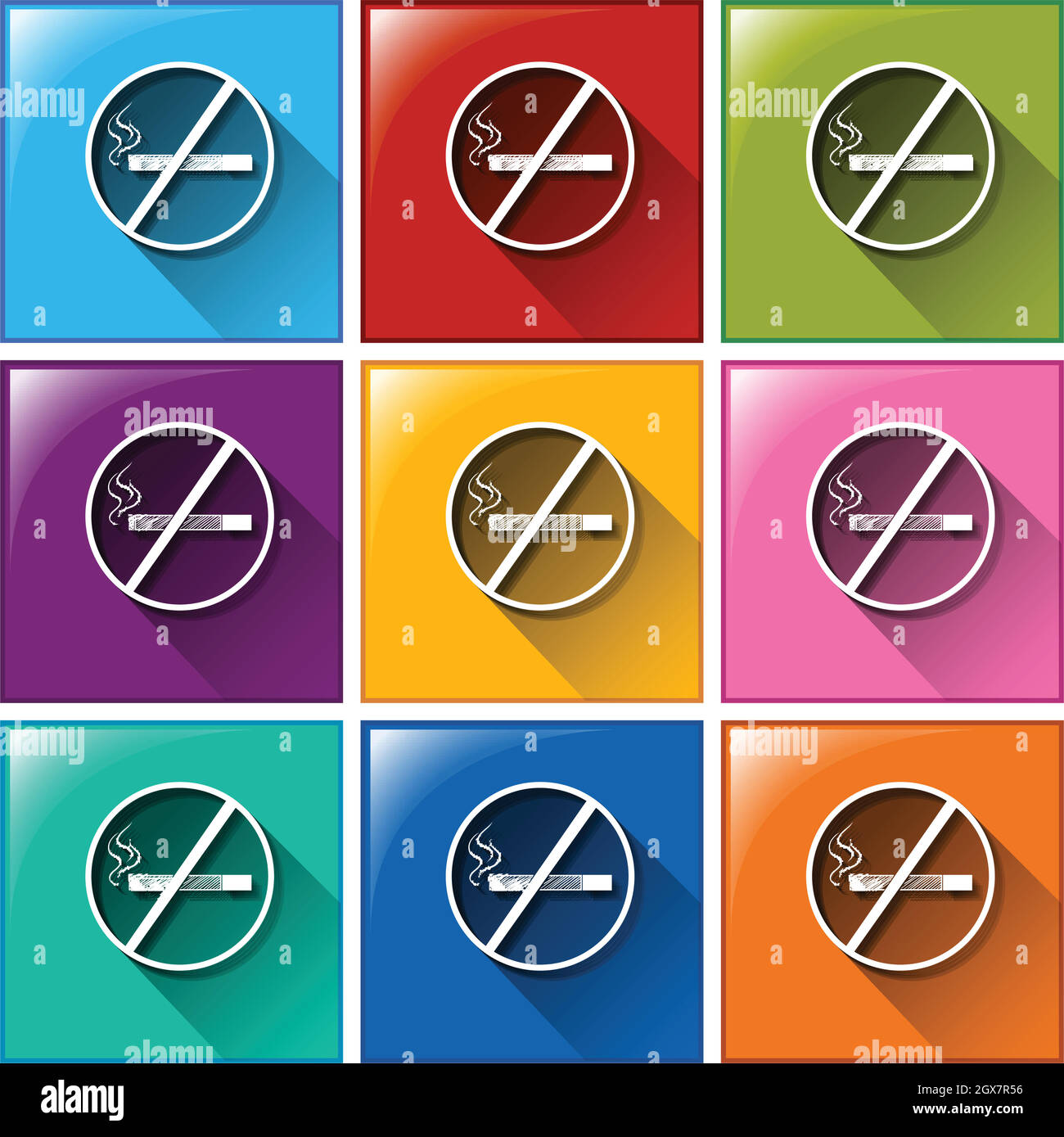 Smoking A Button Buttons with no smoking sign Stock Vector Image & Art - Alamy