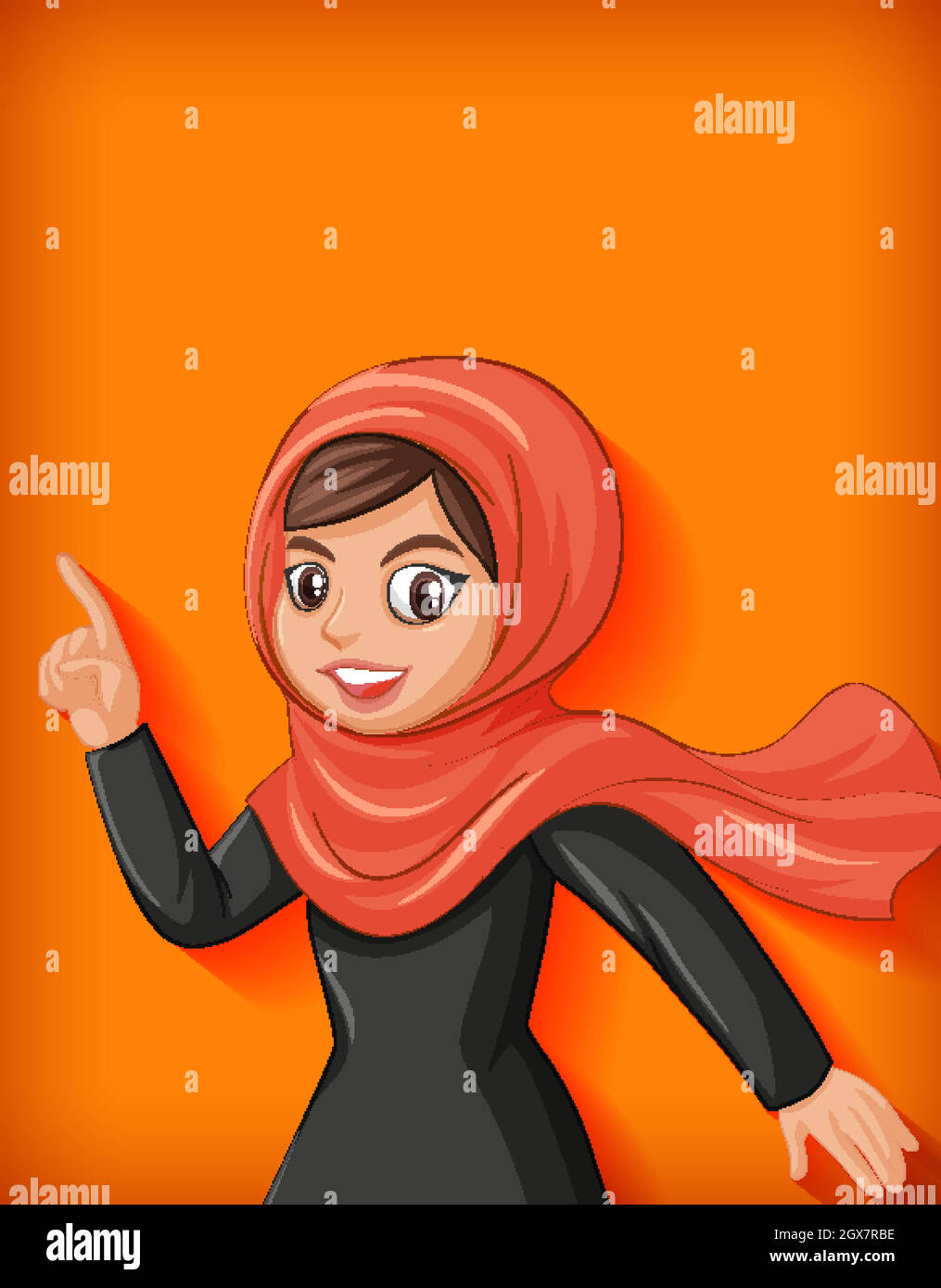 Beautiful arabic lady cartoon character Stock Vector