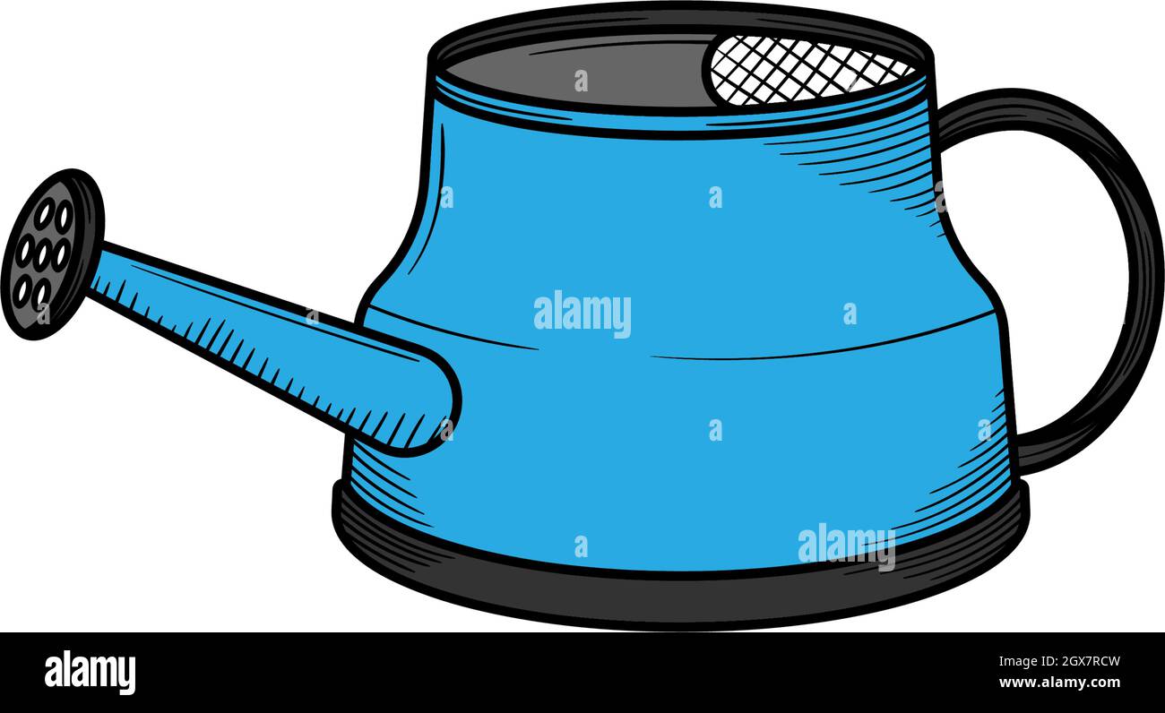 Watering can hand drawn illustration sketch vector design Stock Vector