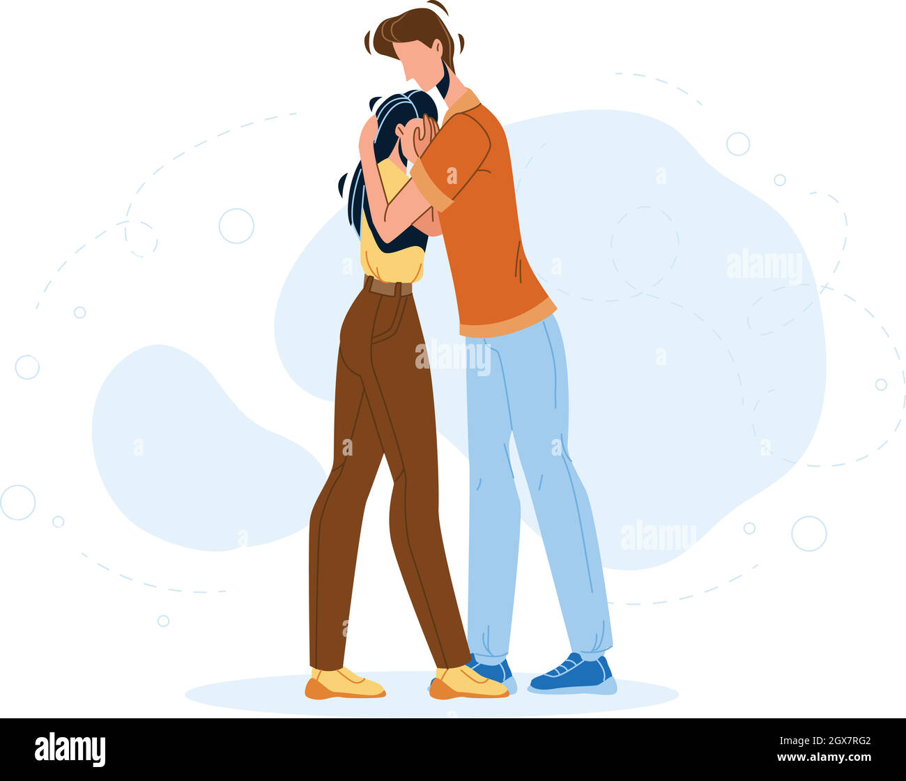 Man Forgive And Hugging Woman Relationship Vector Stock Vector