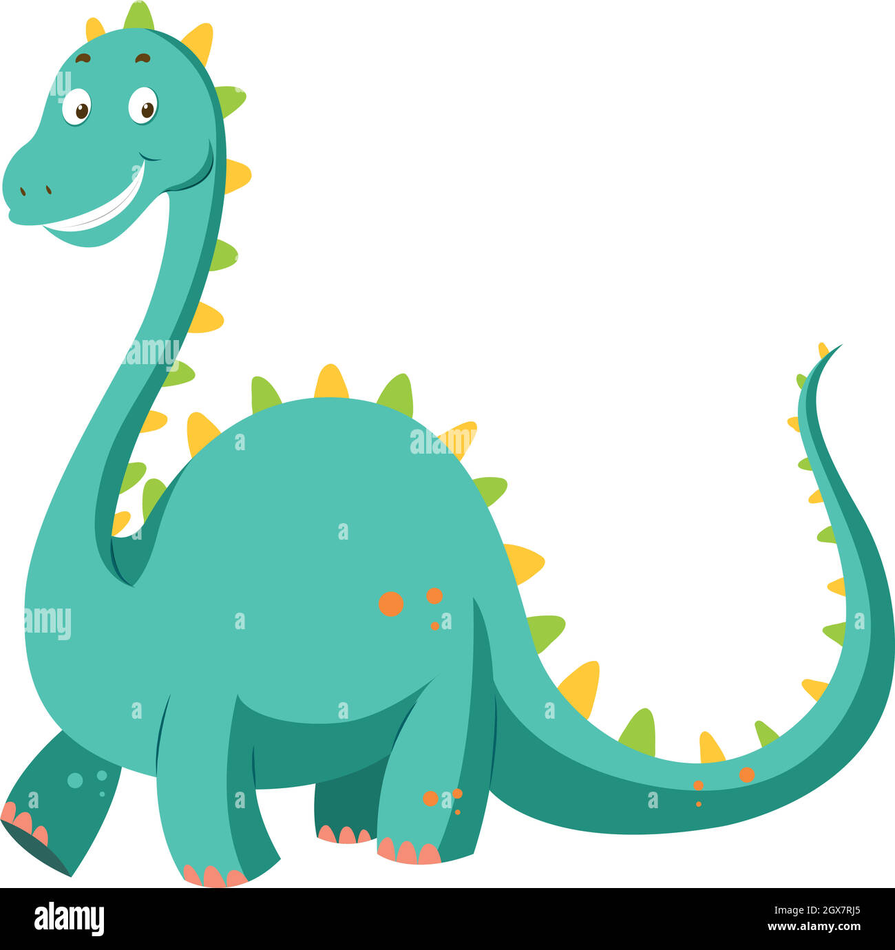Green dinosaur with long neck Stock Vector Image & Art - Alamy