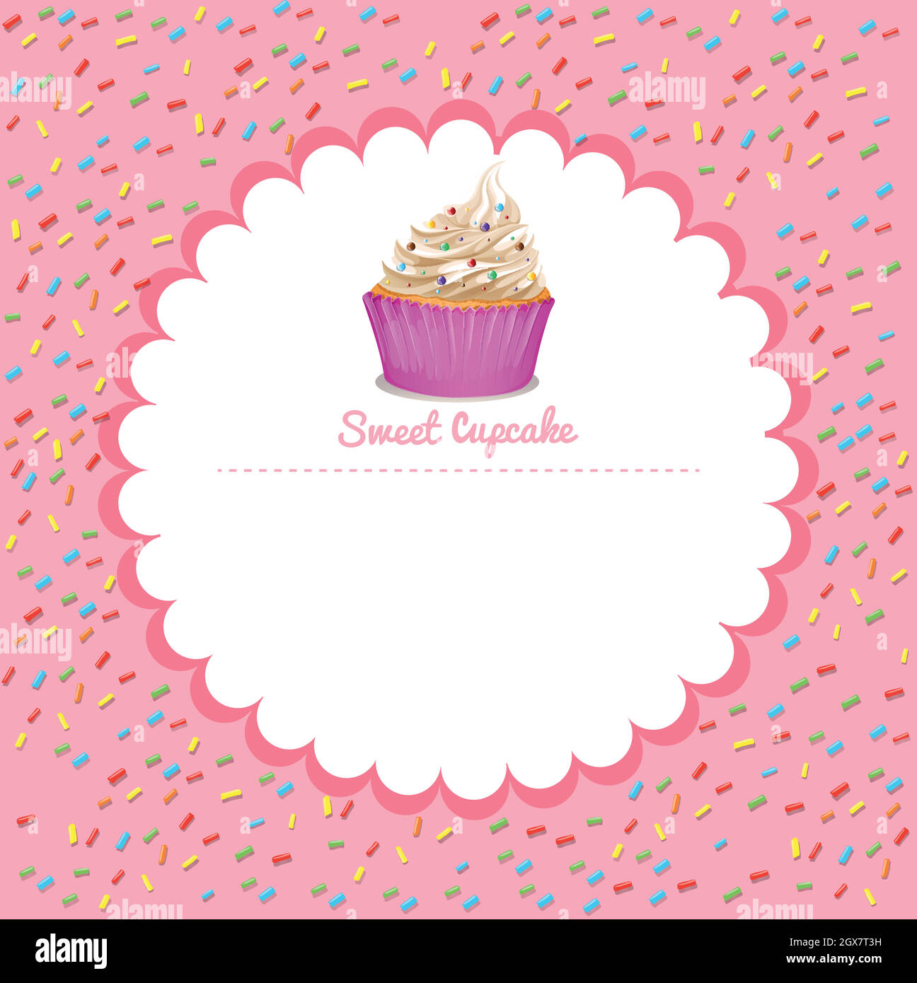 Border design with cupcake Stock Vector Image & Art Alamy