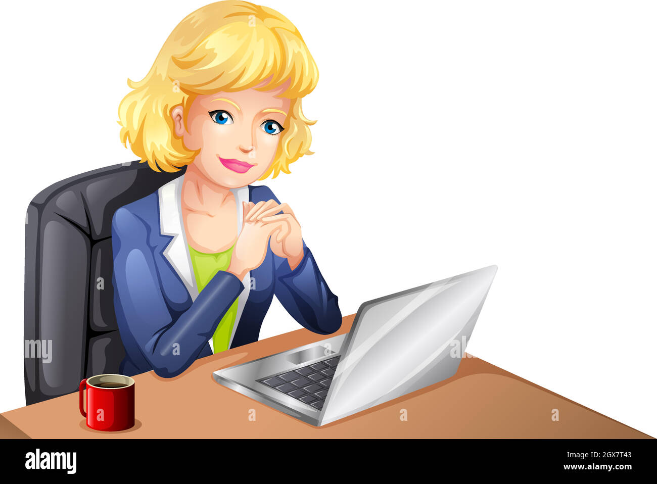 Premium Vector  Happy granny with laptop vector illustration a