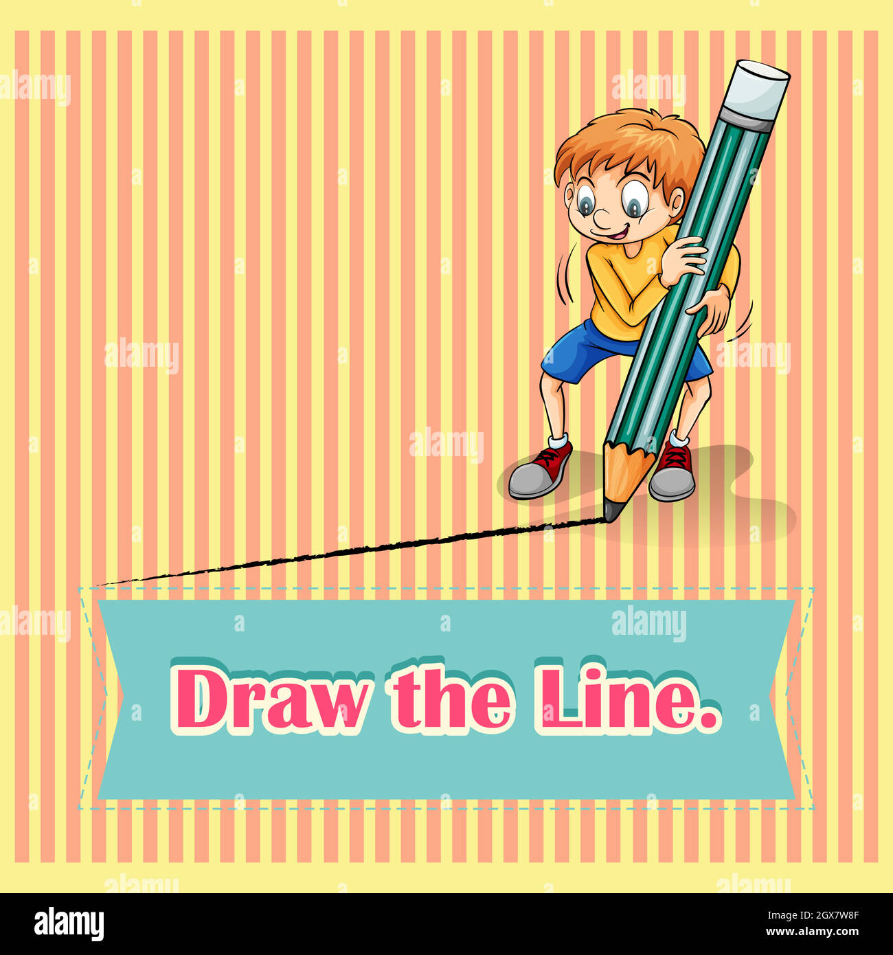 Old saying draw the line Stock Vector