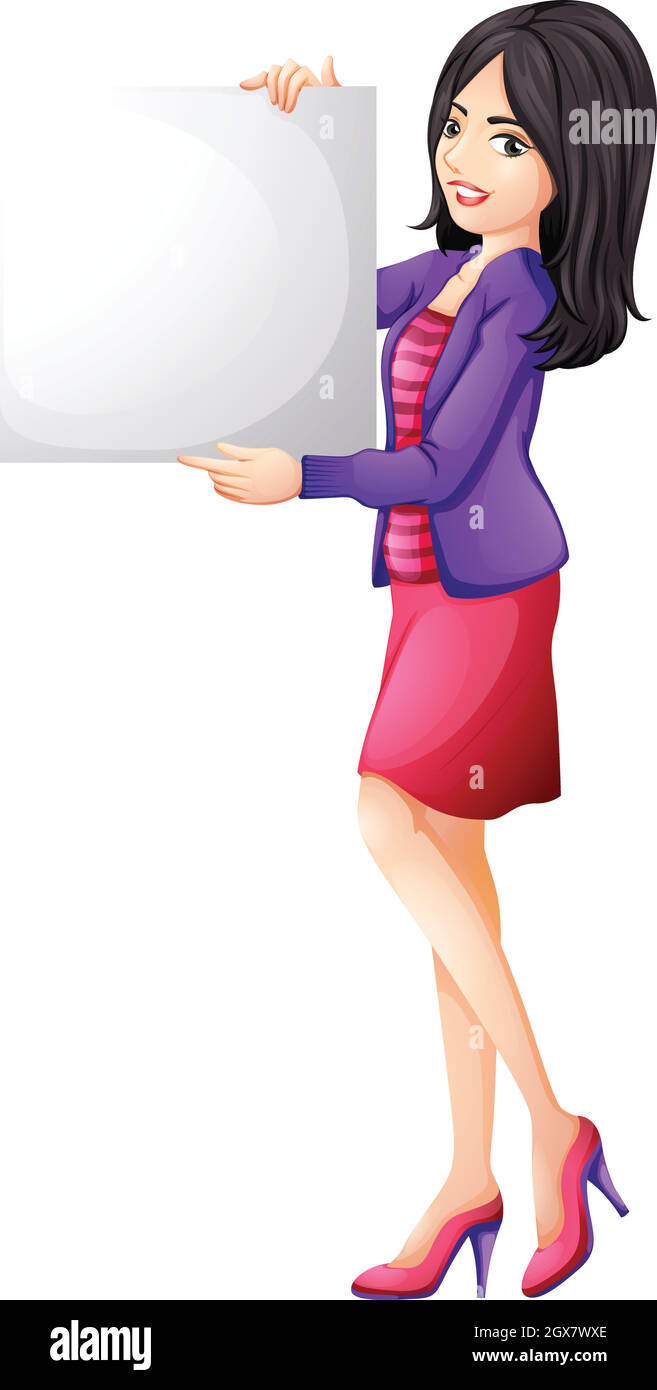 A woman holding an empty board Stock Vector Image & Art - Alamy