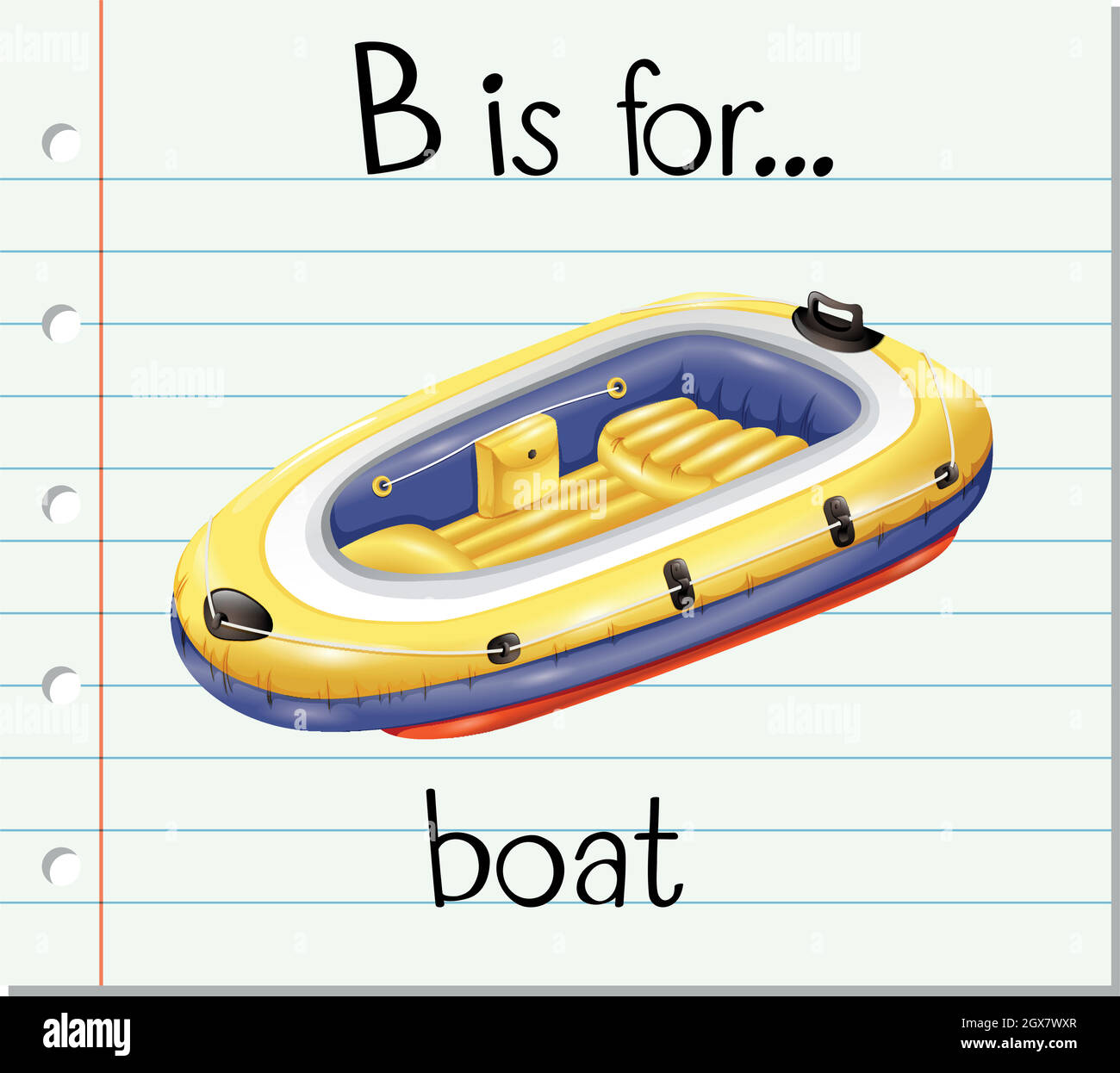 Flashcard Letter B Is For Boat Stock Vector Image & Art - Alamy