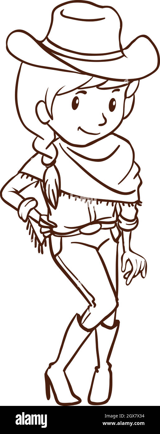 Cowgirl Sketch