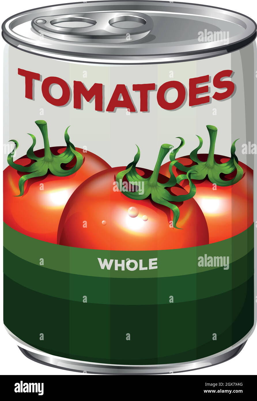 Can of whole tomatoes Stock Vector