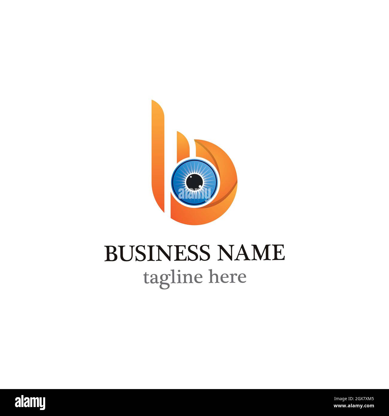 B letter eye care logo template vector icon design Stock Photo