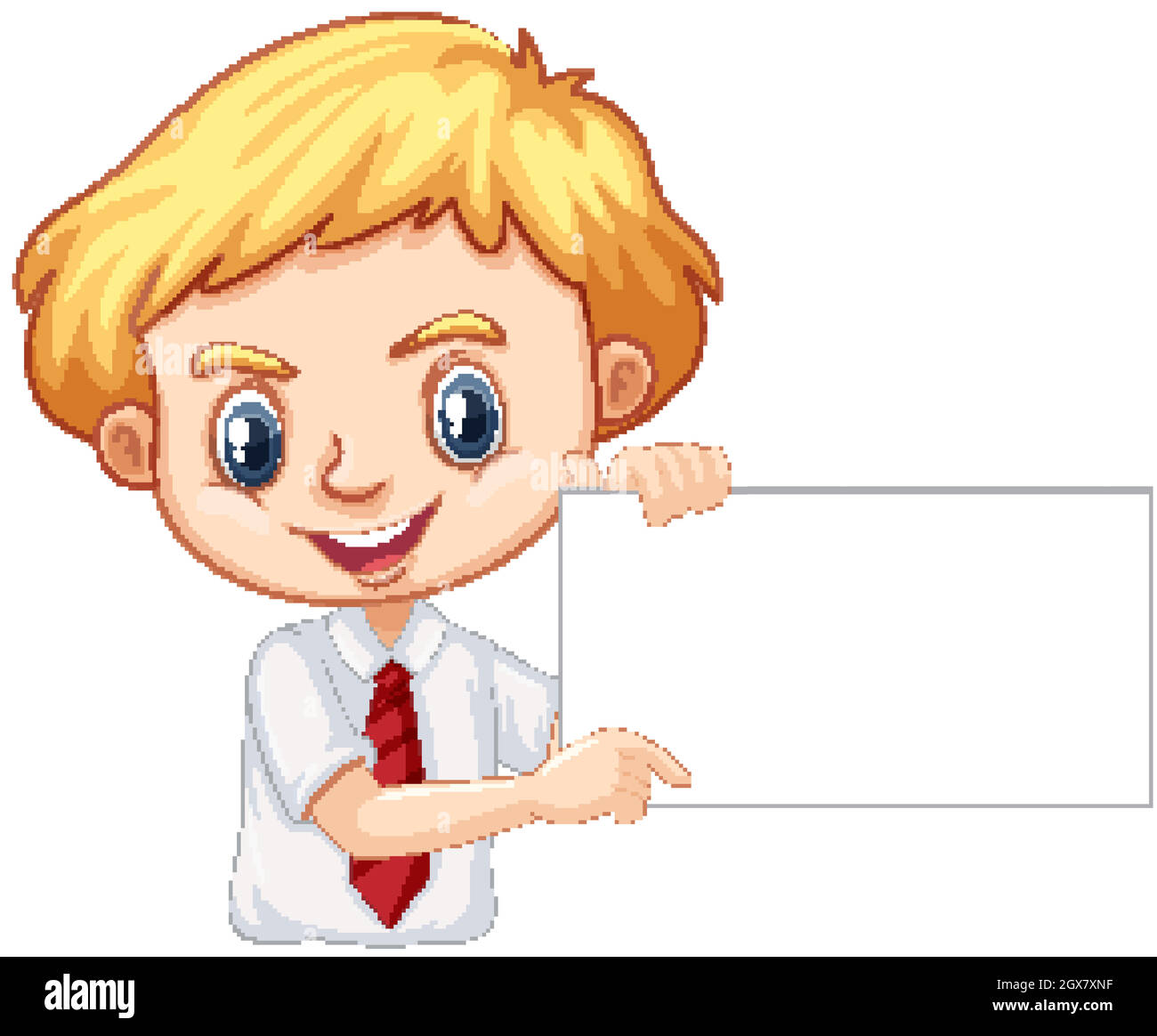 One happy boy with blank board Stock Vector Image & Art - Alamy