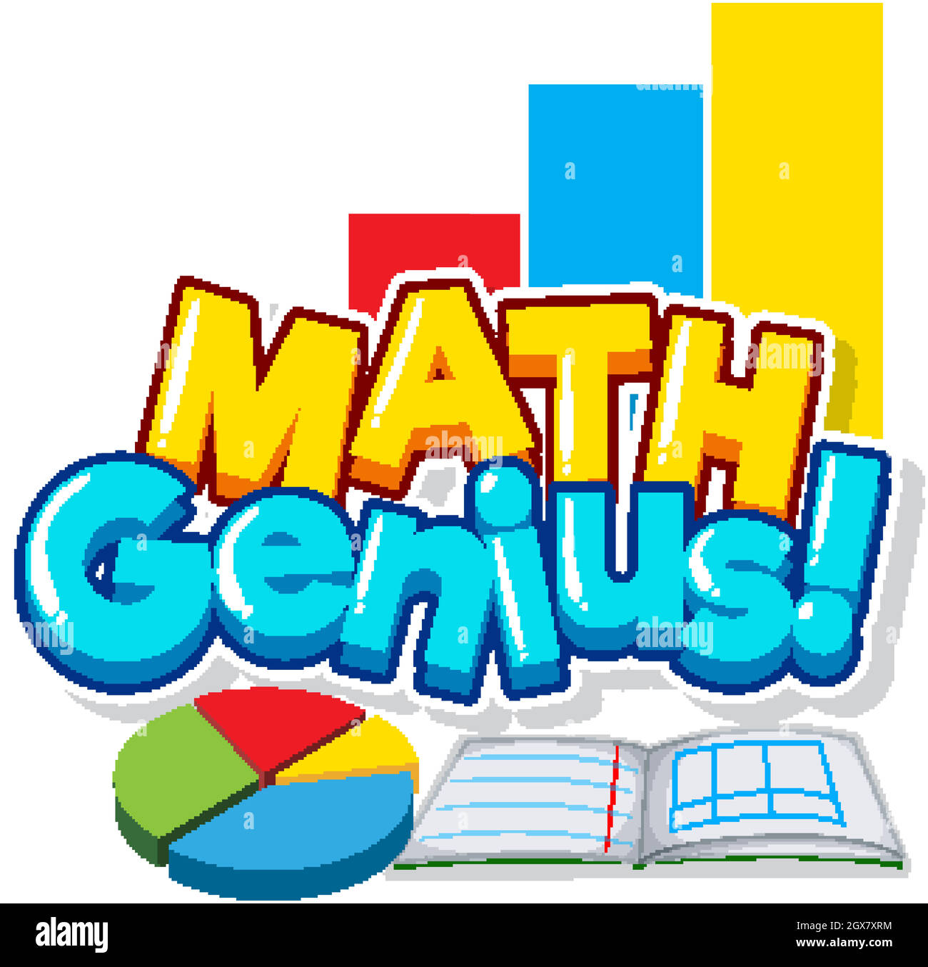 Font design for math genius with book piechart Stock Vector Image & Art