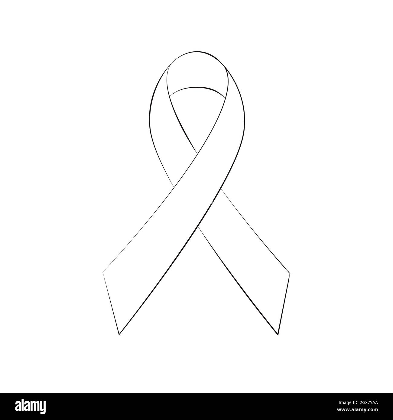 Modern flat design awareness ribbon outline icon on white background Stock Vector