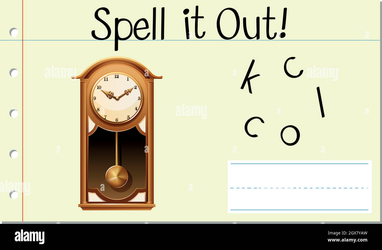 Spell English word clock Stock Vector Image & Art Alamy