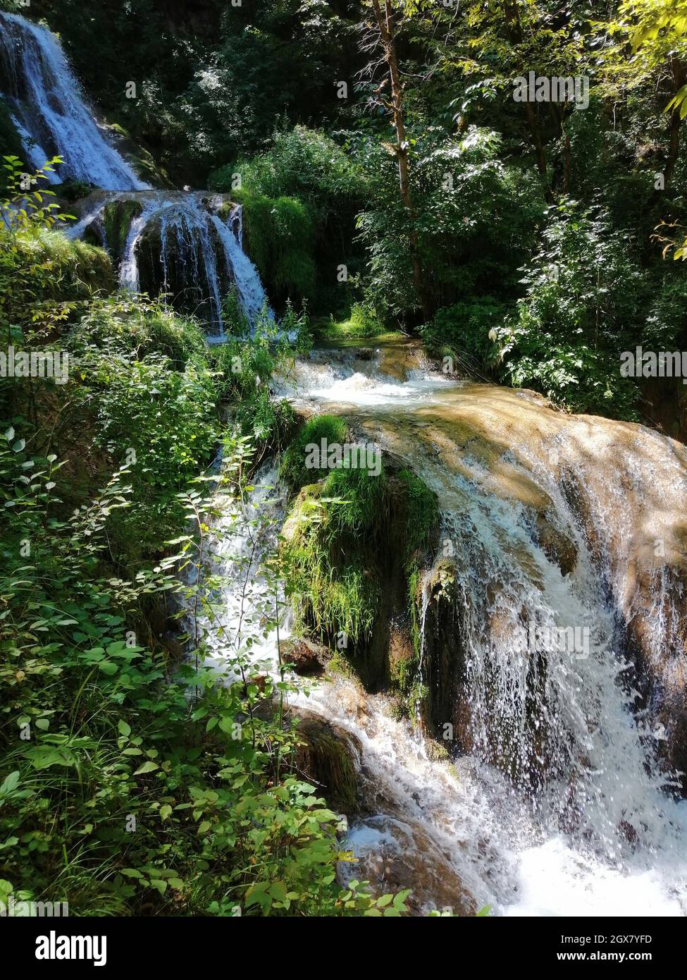 Beautiful waterfalls in the middle of forest Stock Photo - Alamy