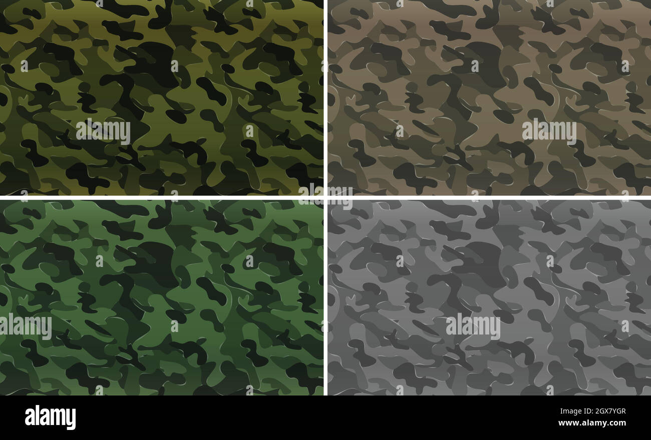 Camouflage pattern with military theme Stock Vector