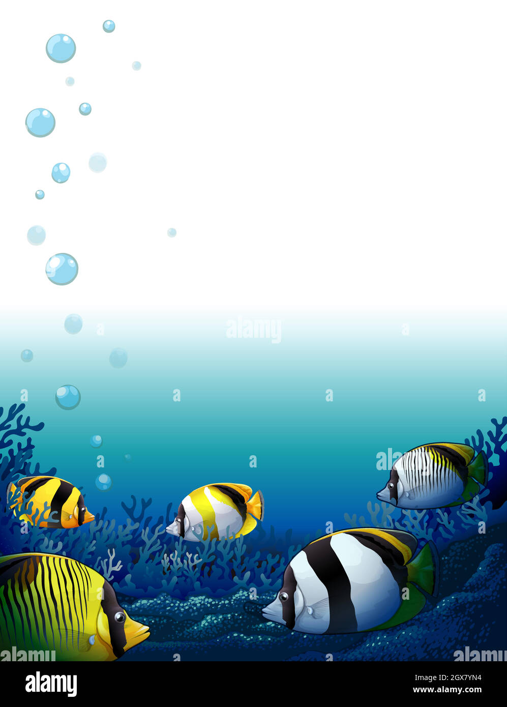 Fishes under the sea Stock Vector