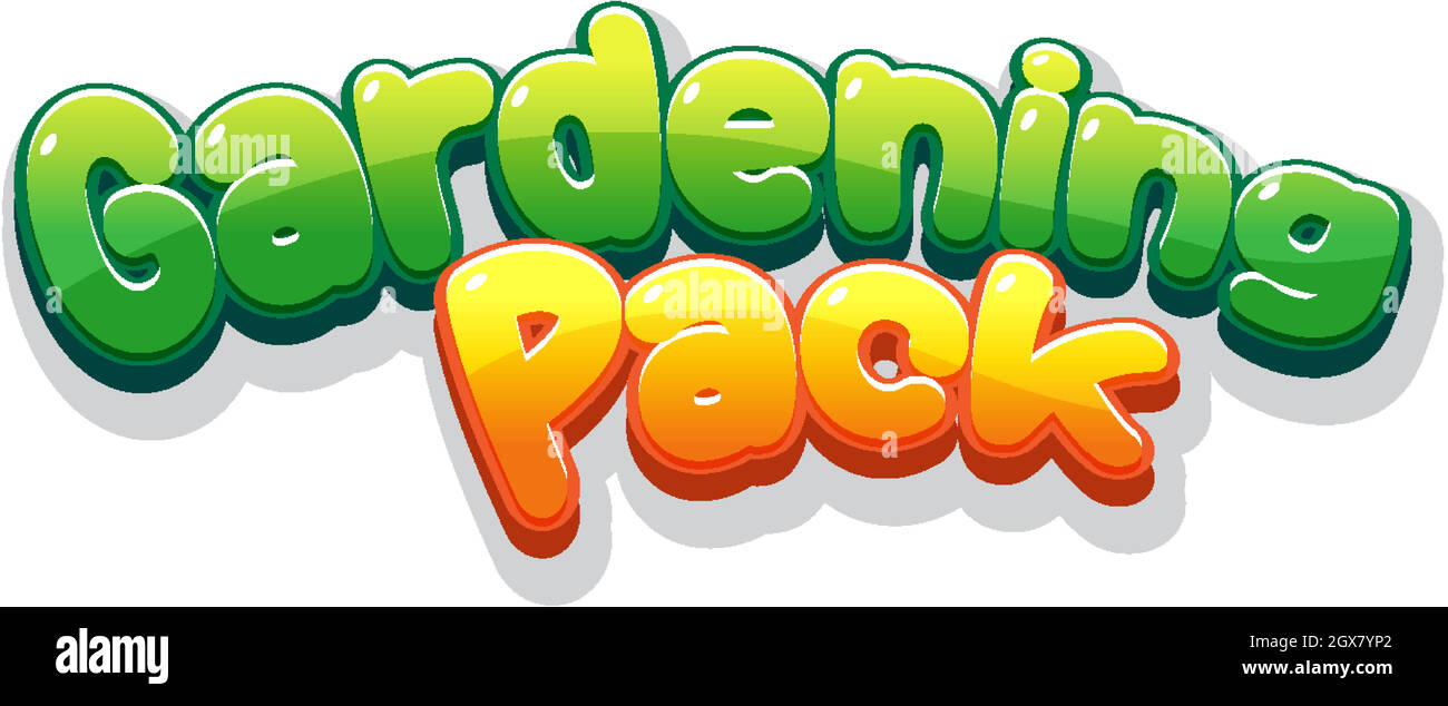 Font design for gardening pack on white background Stock Vector