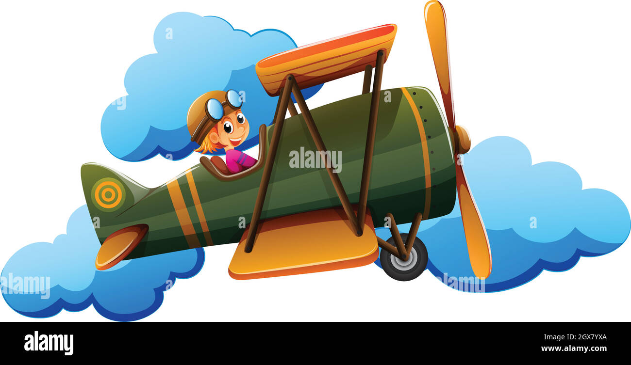A boy on a plane Stock Vector Image & Art - Alamy