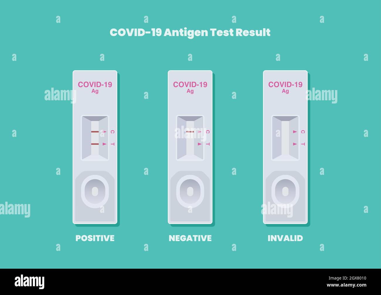 COVID-19 Antigen Test Reading Results. Vector illustration Stock Vector