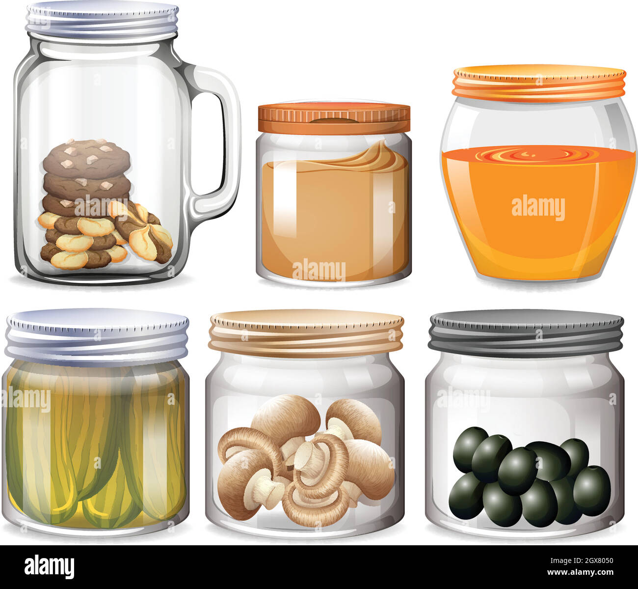 Different types of food in jars Stock Vector Image & Art Alamy