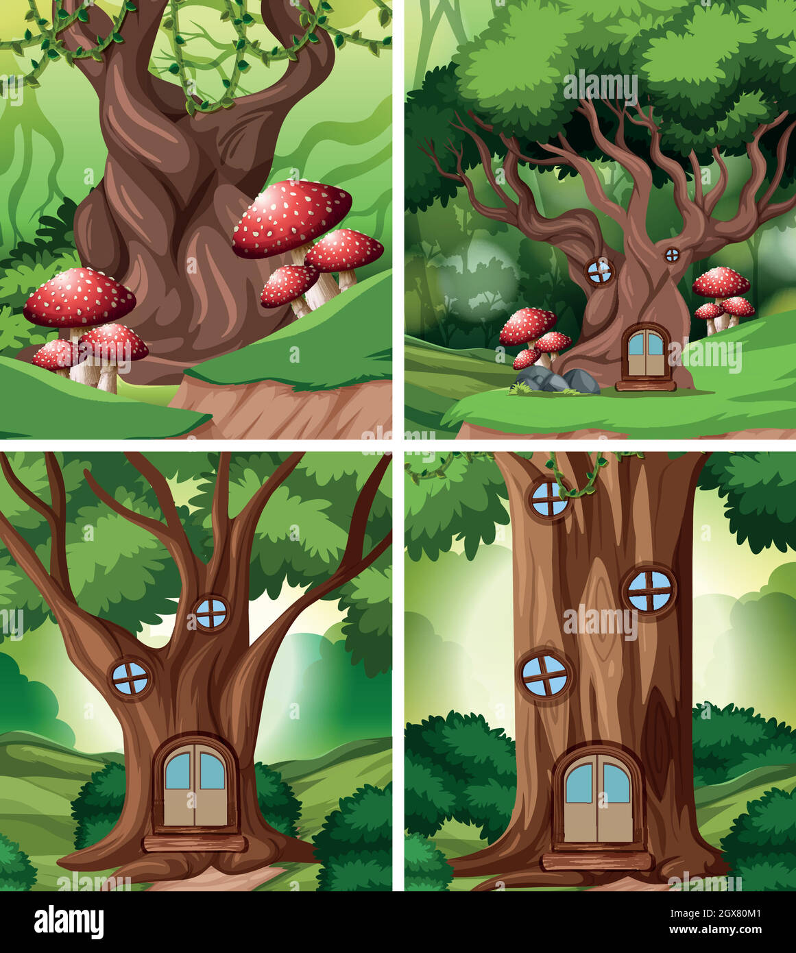 Set of fairy tale house in forest Stock Vector Image & Art - Alamy