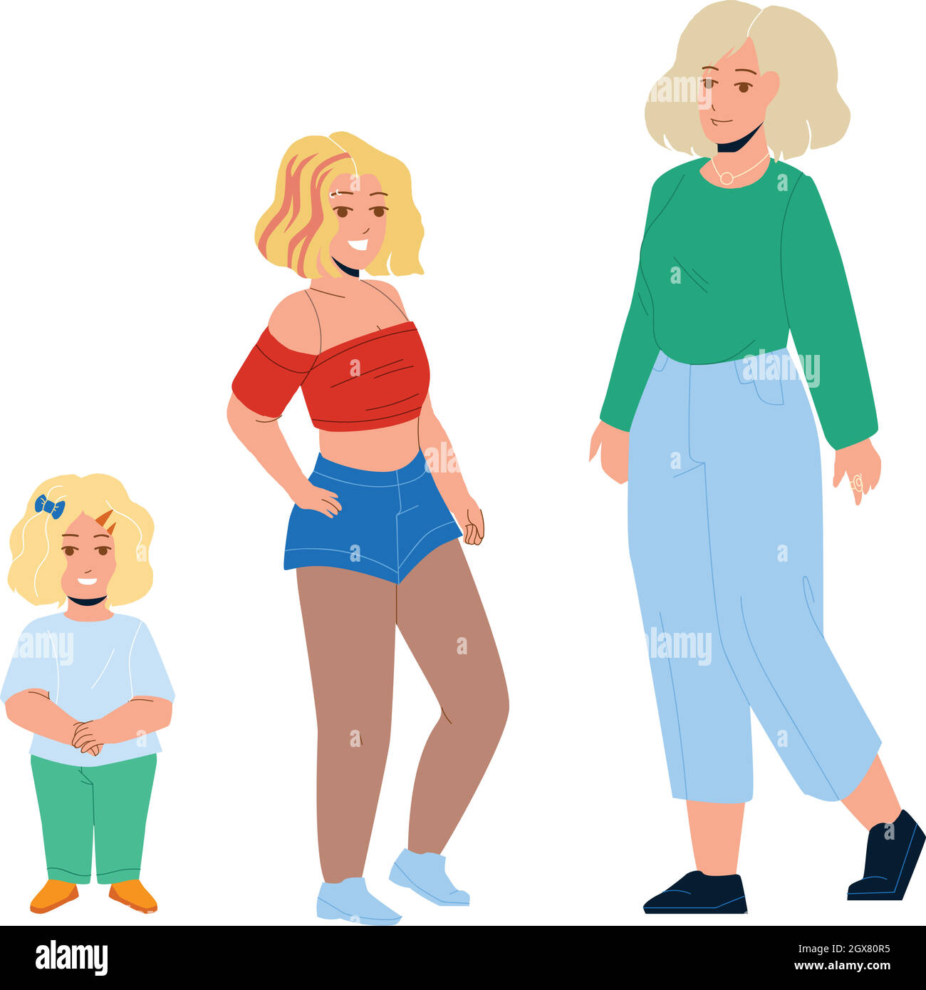 Growing Girl From Small Baby To Adult Woman Vector Stock Vector Image & Art Alamy