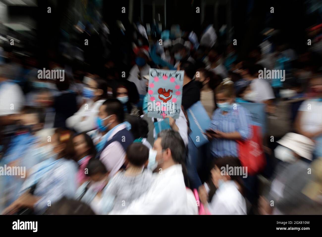 Non Exclusive: Religious take part during a demonstration Against abortion to reject the decision of the Supreme Court of Justice of the Nation of Mex Stock Photo