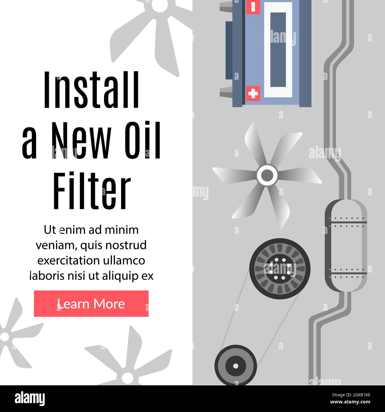 Install new oil filter, car maintenance service Stock Vector Image