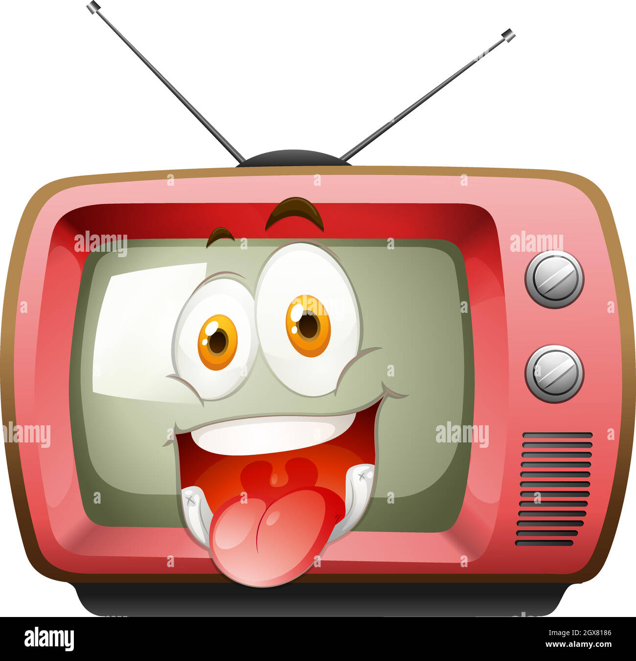 Happy face expression on tv Stock Vector