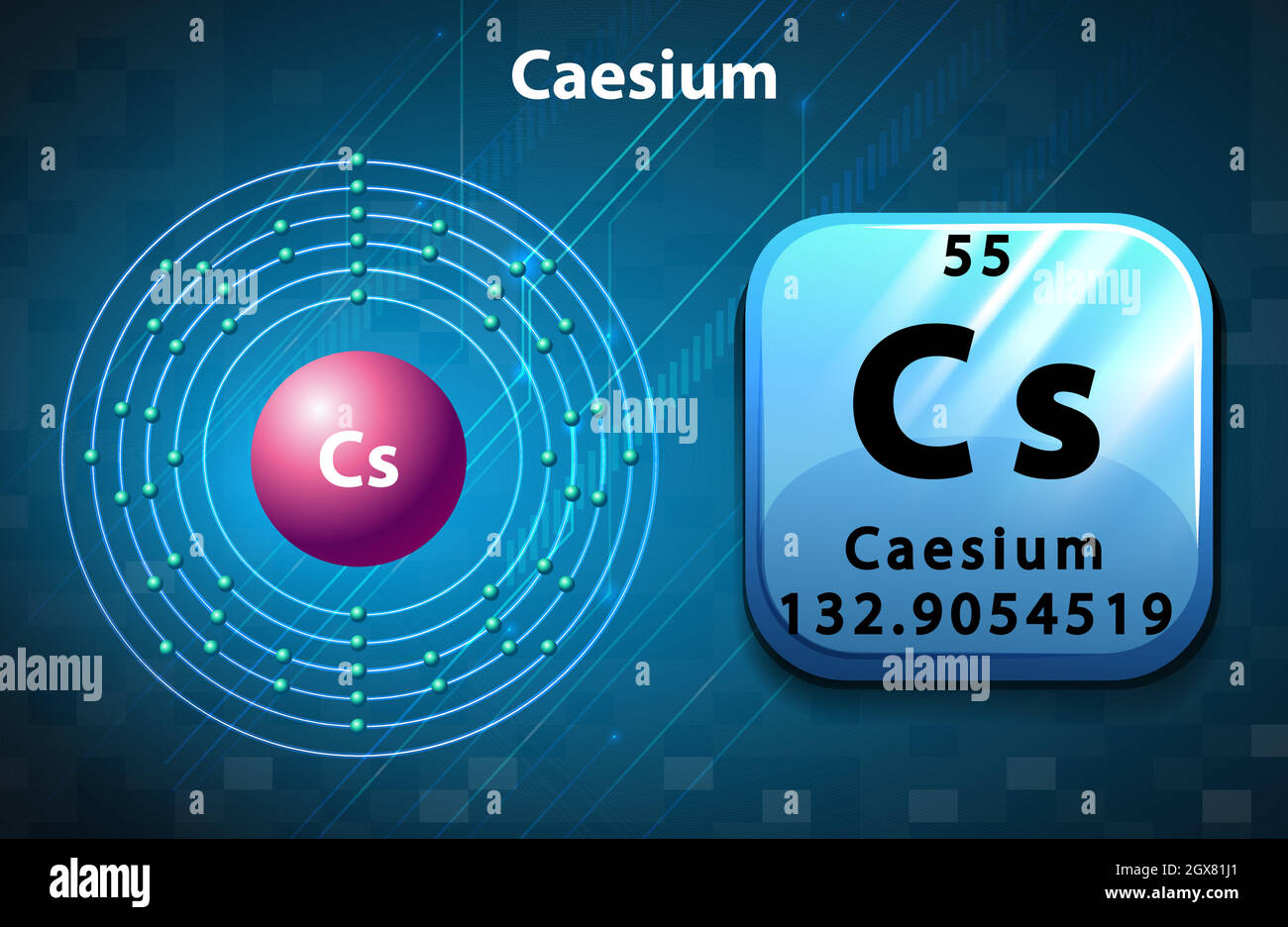 Symbol and electron diagram for Caesium Stock Vector Image & Art Alamy