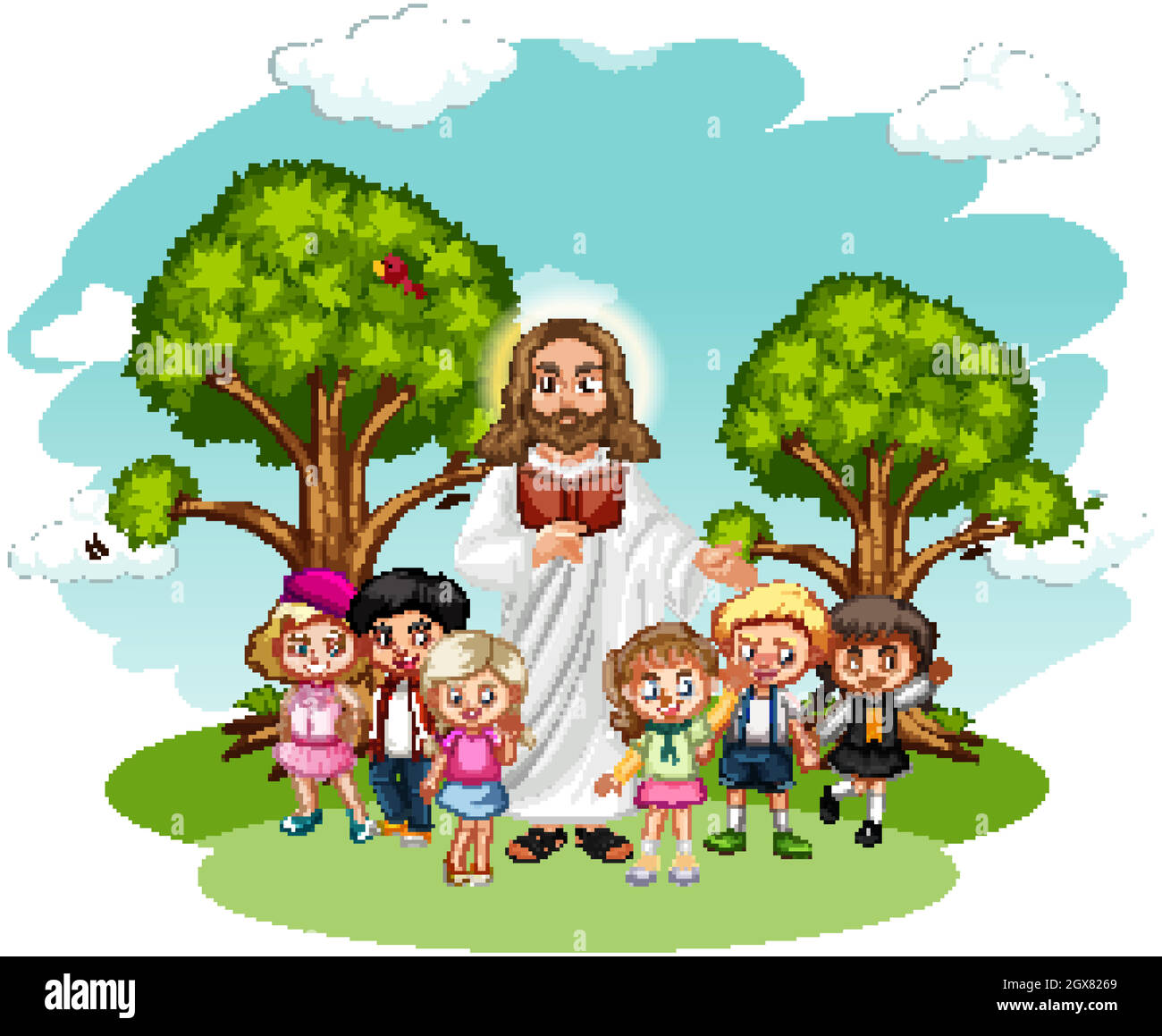 Jesus preaching to a children group cartoon character Stock Vector Image & Art - Alamy Jesus preaching to a children group cartoon character Stock Vector Image & Art - Alamy