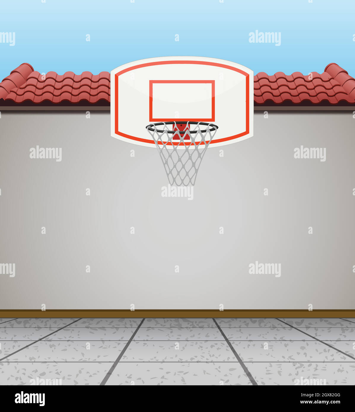 Basketball goal on the roof Stock Vector Image & Art Alamy