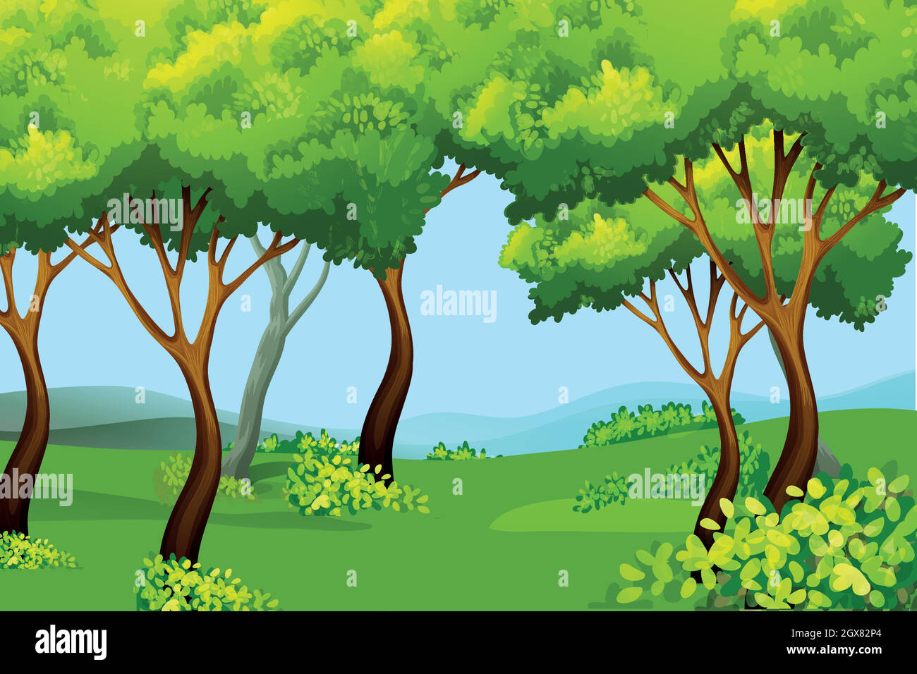 Green forest nature landscape Stock Vector Image & Art - Alamy
