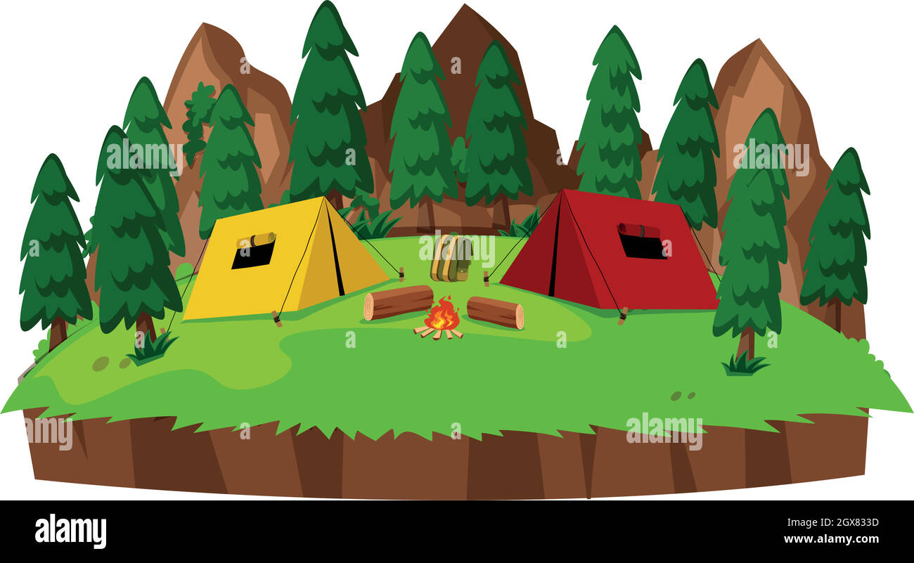 Isolated campsite on white background Stock Vector Image & Art - Alamy