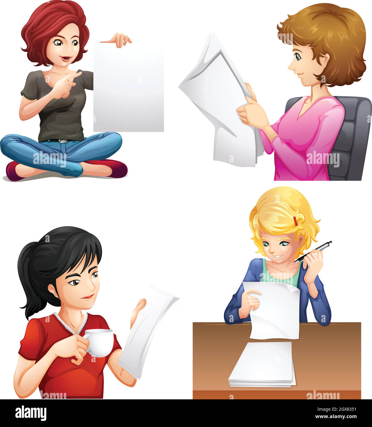 4 females Cut Out Stock Images