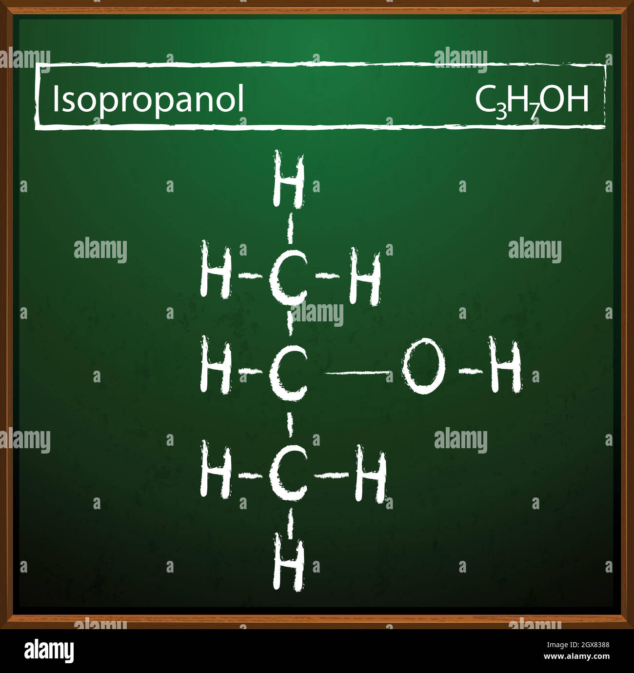 Isopropanol molecules Stock Vector