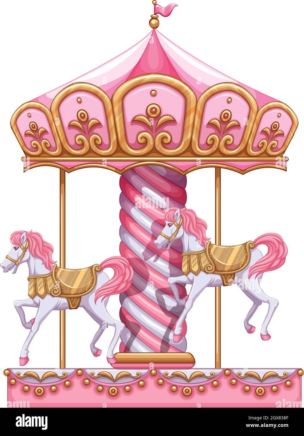A carousel ride Stock Vector