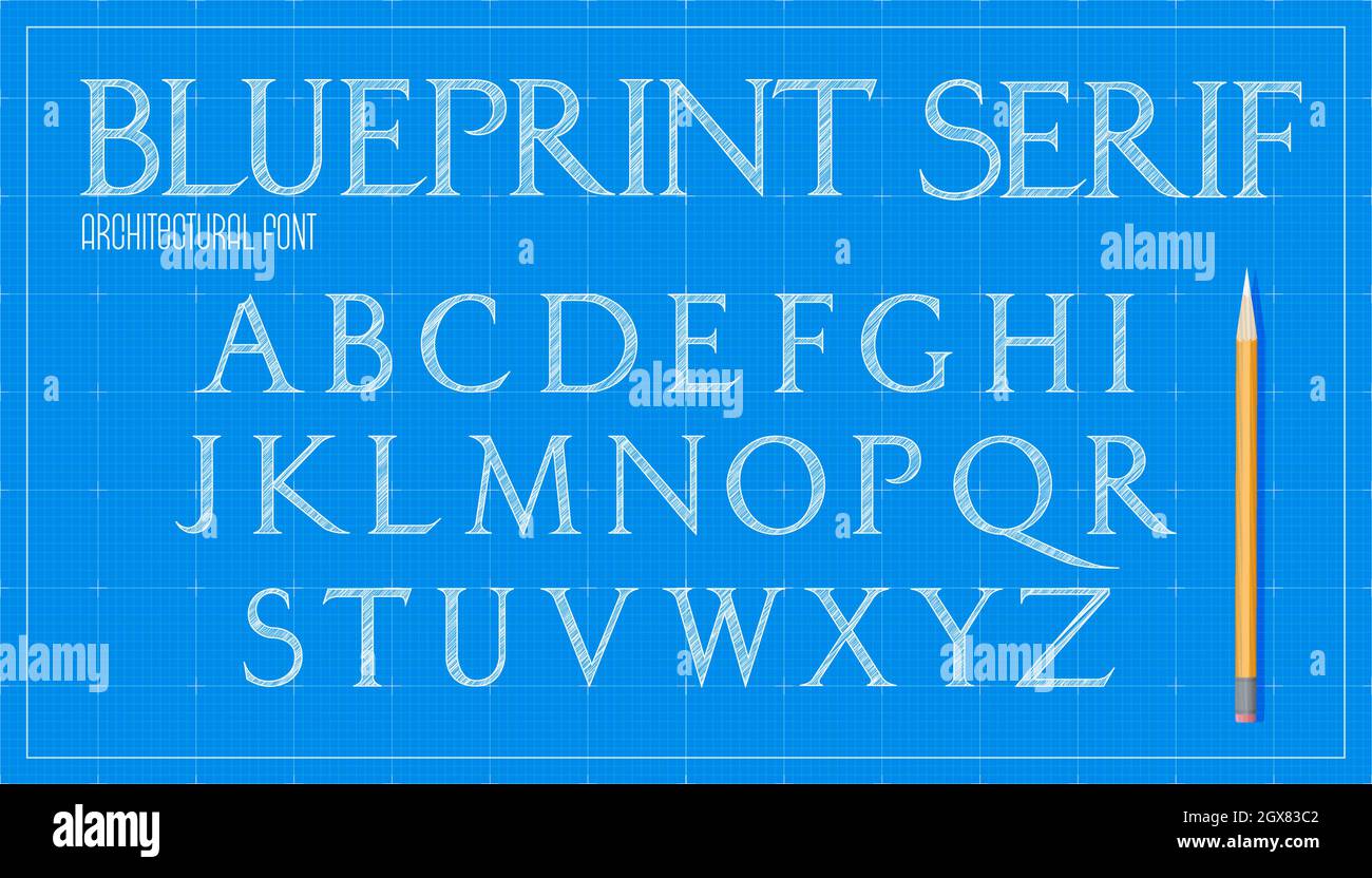 Sketch Blueprint Fonts | FontSpace