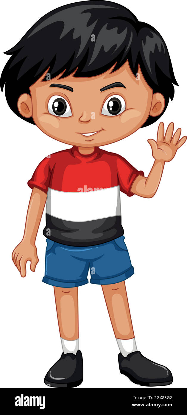 Little boy waving hand Stock Vector Image & Art - Alamy