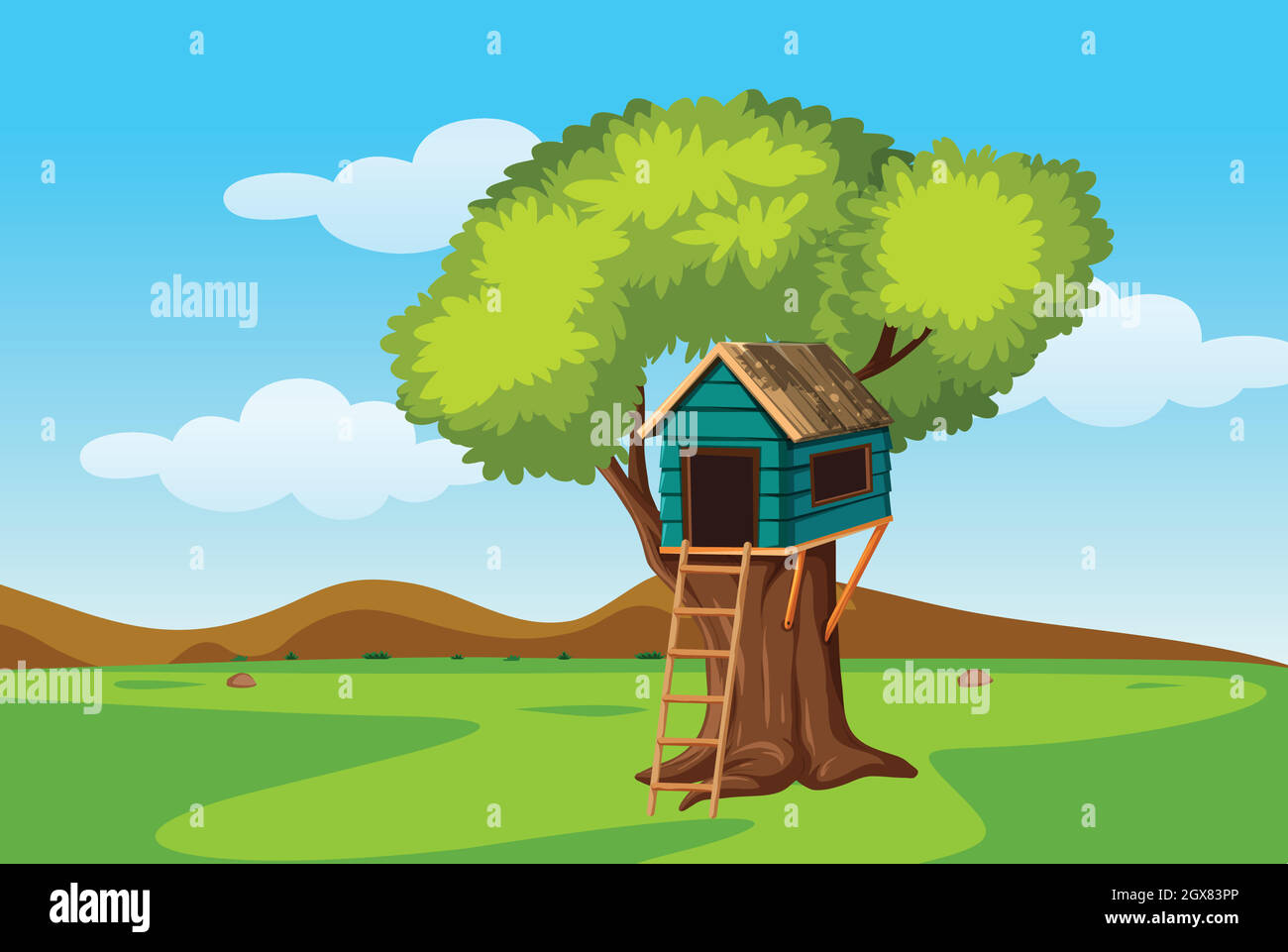 A tree house in nature Stock Vector Image & Art - Alamy