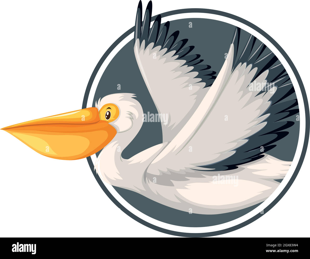 Pelican flying in circle template Stock Vector Image &amp; Art - Alamy