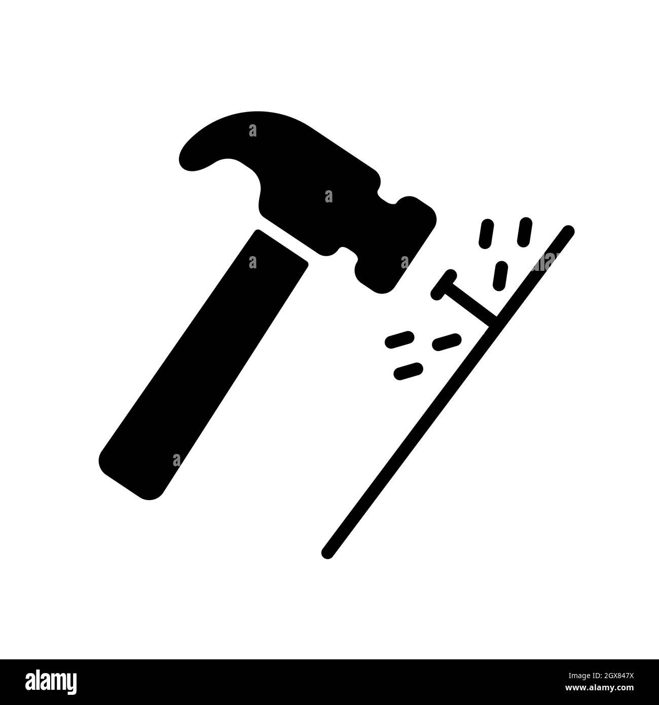Hammer and nails vector isolated flat glyph icon Stock Vector Image & Art -  Alamy